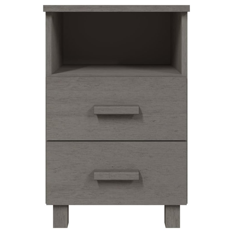 Bedside Cabinets HAMAR 2 pcs Light Grey 40x35x62 cm Solid Wood