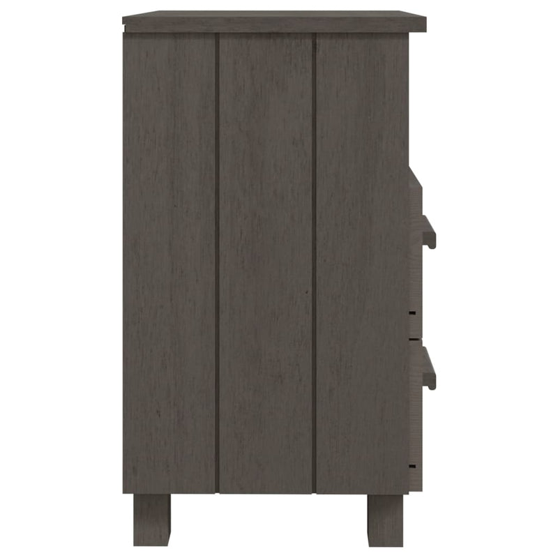 Bedside Cabinets HAMAR 2 pcs Light Grey 40x35x62 cm Solid Wood