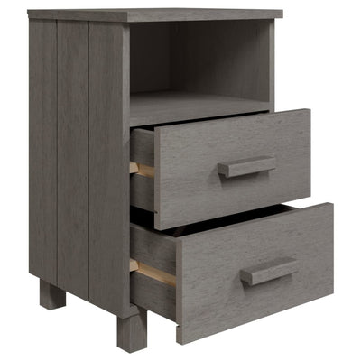 Bedside Cabinets HAMAR 2 pcs Light Grey 40x35x62 cm Solid Wood