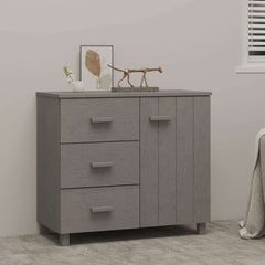 Sideboard "HAMAR" 90x40x80 cm Solid Pinewood Light grey