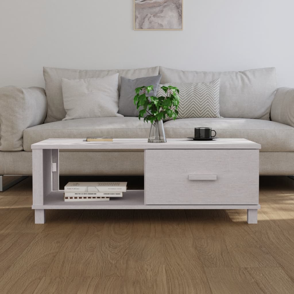 vidaXL Coffee Table | White | Solid Pine Wood, MDF | Medium | Coffee Table 3
