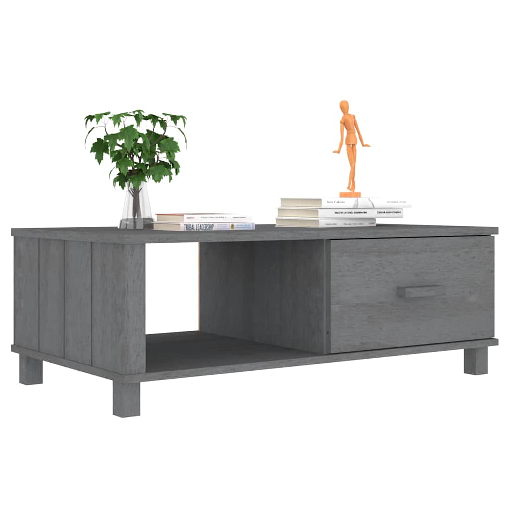 vidaXL Coffee Table | Dark Grey | Solid pinewood, MDF | 100 x 55 x 35 cm 4