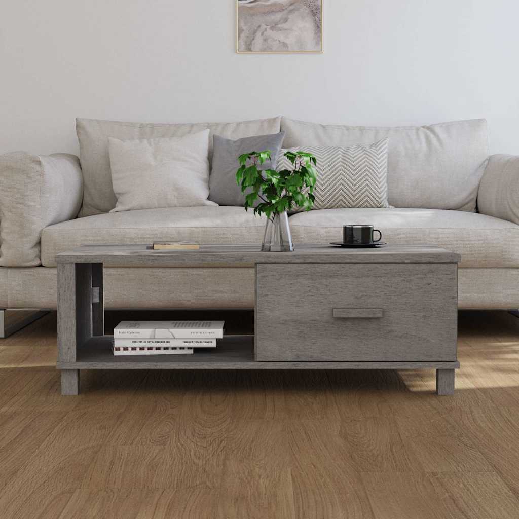 vidaXL Coffee Table | Light grey | Solid pinewood, MDF | Medium | Coffee Table 3