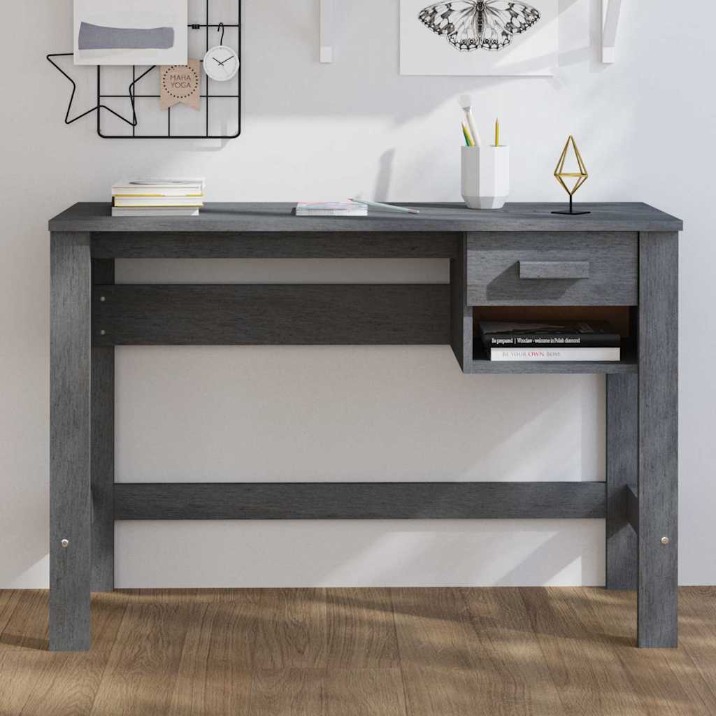 vidaXL Desk | Dark Grey | Solid Pine Wood, MDF | Medium | Desk | Rectangular 1