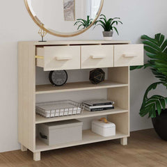 vidaXL Console Table | Honey brown | Solid pine wood, MDF | Medium 3