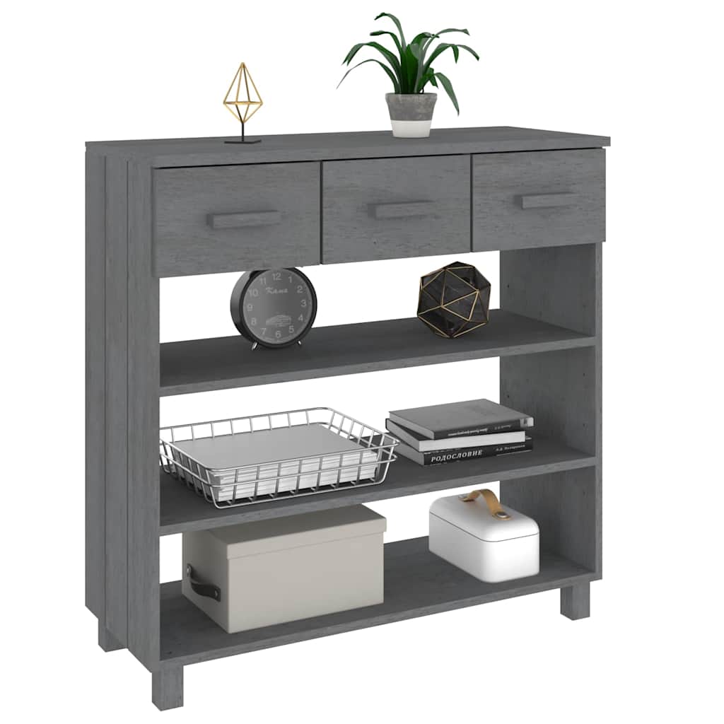 vidaXL Console Table | Dark Grey | Solid Pinewood, MDF | Standard 4
