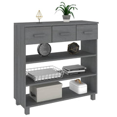 vidaXL Console Table | Dark Grey | Solid Pinewood, MDF | Standard 4