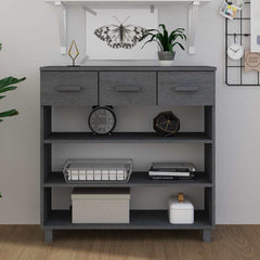 vidaXL Console Table | Dark Grey | Solid Pinewood, MDF | Standard 1