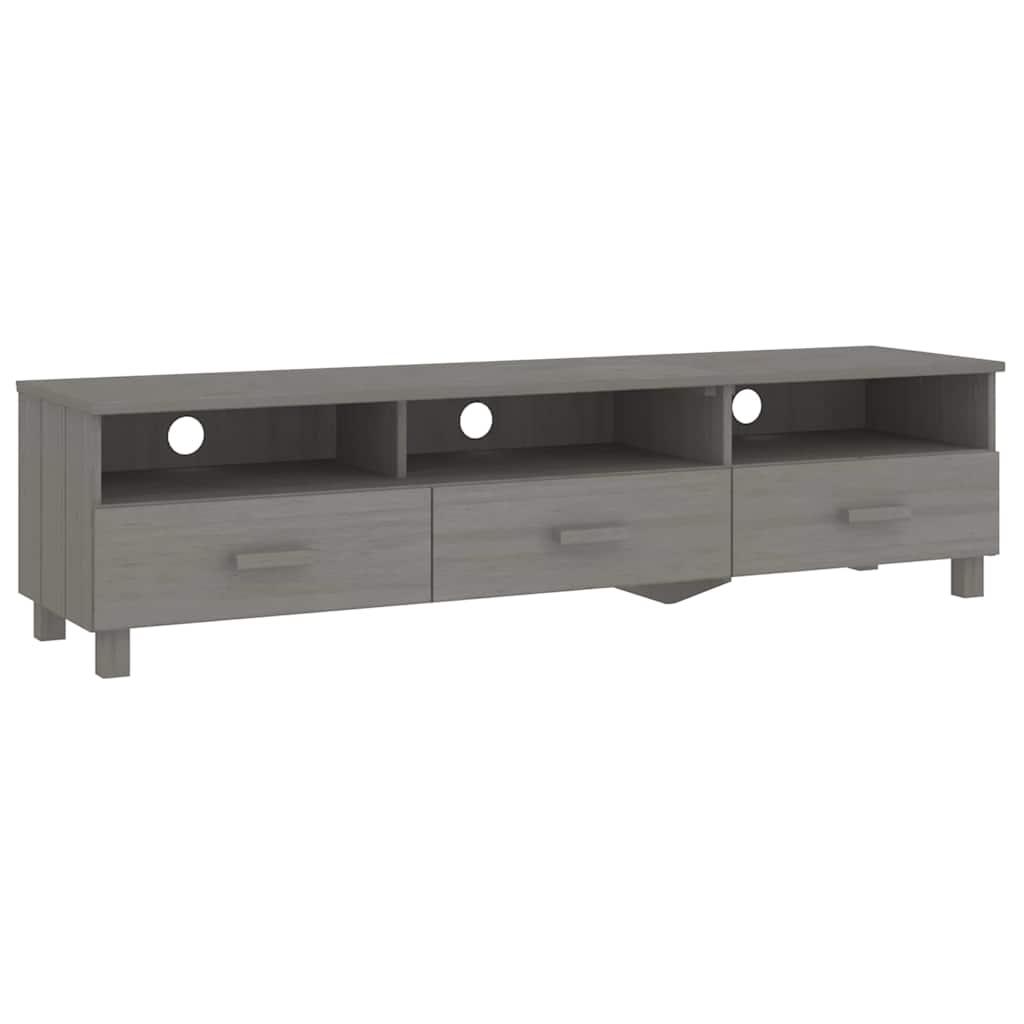 vidaXL Tv Cabinet | Light grey | Solid pinewood, MDF | Medium | Tv Cabinet 2