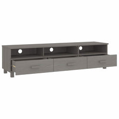 vidaXL Tv Cabinet | Light grey | Solid pinewood, MDF | Medium | Tv Cabinet 5