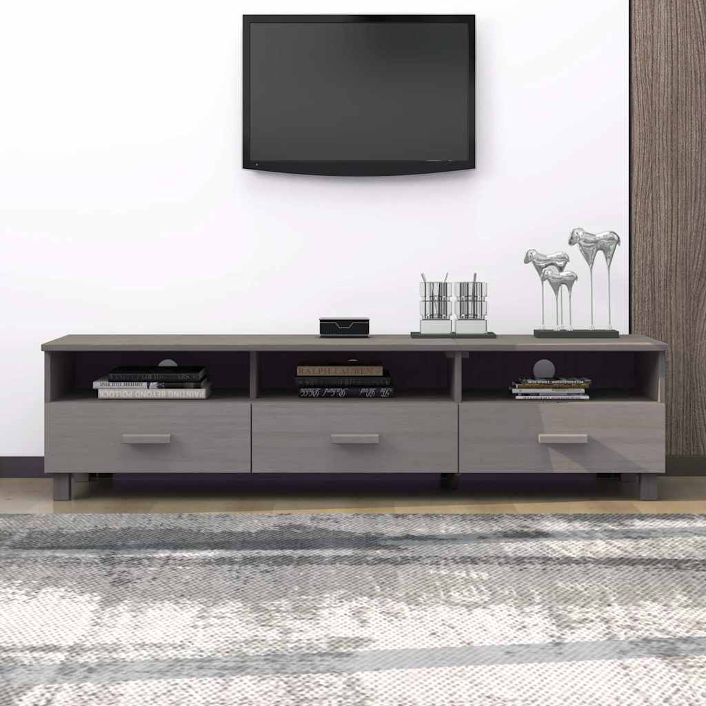 vidaXL Tv Cabinet | Light grey | Solid pinewood, MDF | Medium | Tv Cabinet 1