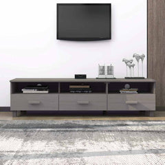 vidaXL Tv Cabinet | Light grey | Solid pinewood, MDF | Medium | Tv Cabinet 1