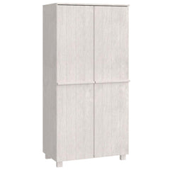 vidaXL Wardrobe "HAMAR" White 89x50x180 cm Solid Wood Pine 2