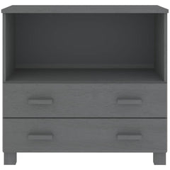 vidaXL Sideboard "HAMAR" Dark Grey 85x35x80 cm Solid Wood Pine 4