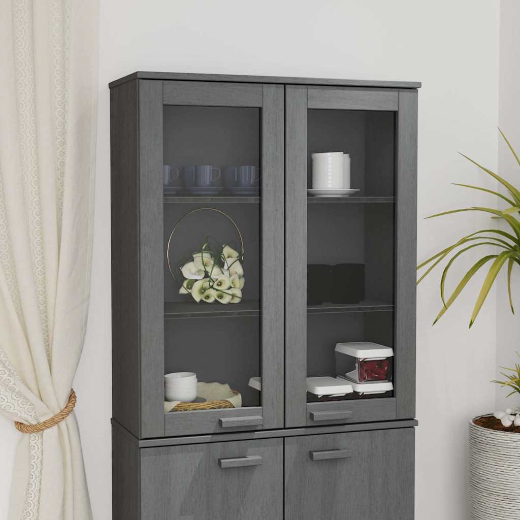 Top for Highboard"HAMAR" 85x35x100cm Solid Wood Pine Dark grey