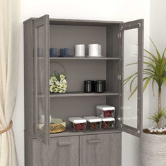 Top for Highboard"HAMAR" 85x35x100cm Solid Wood Pine Light grey