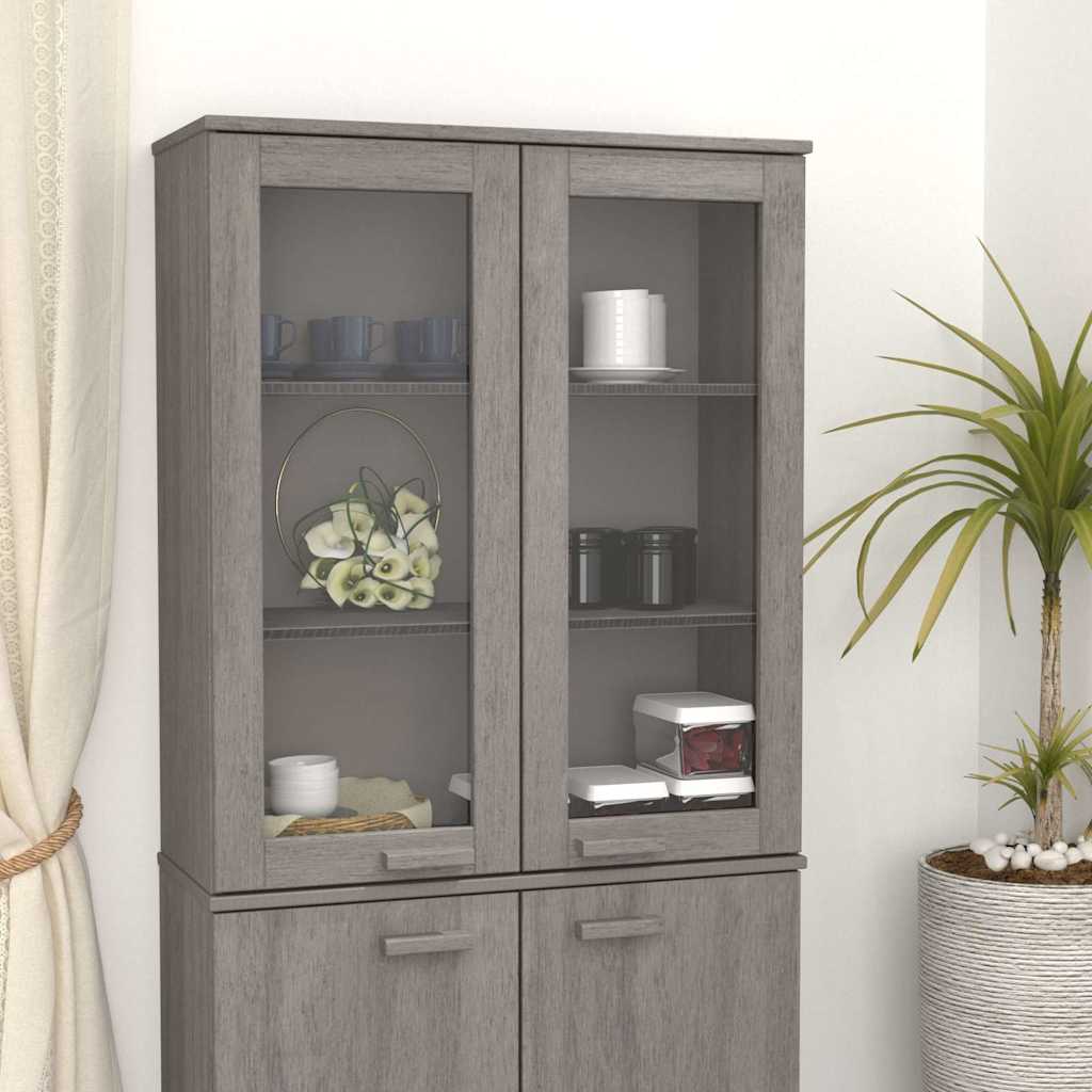 Top for Highboard"HAMAR" 85x35x100cm Solid Wood Pine Light grey