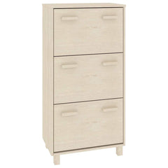 vidaXL Shoe Cabinet | Honey Brown | Solid pinewood, MDF, plastic | Medium 2