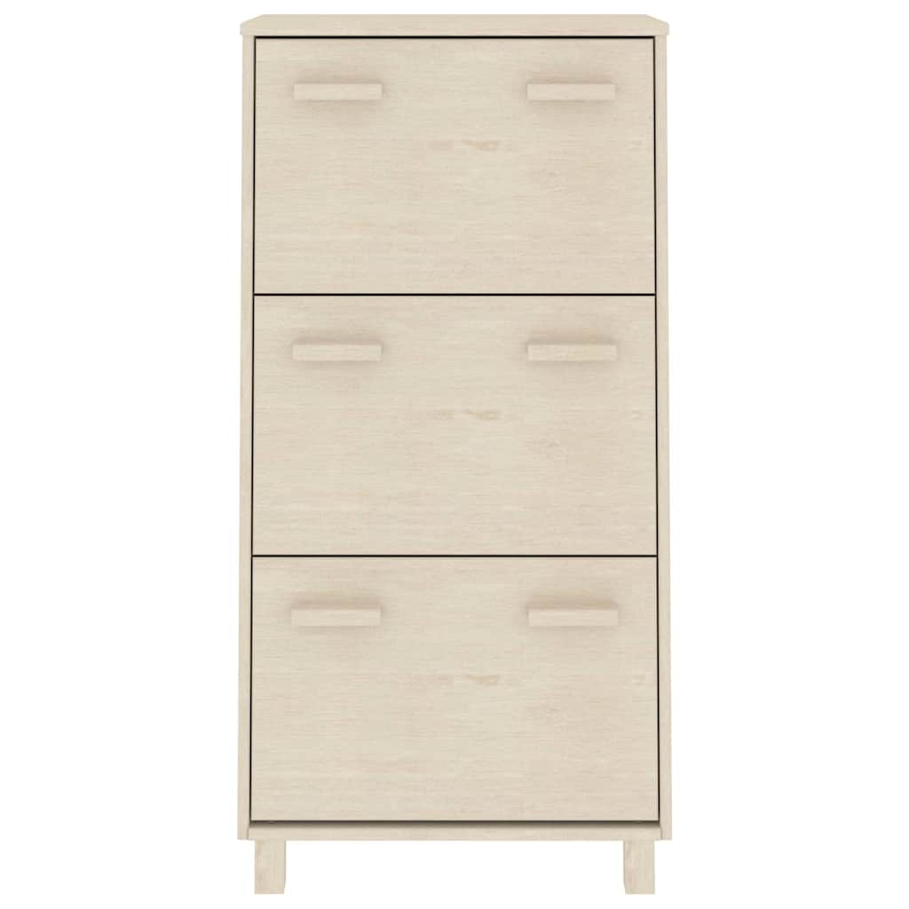 vidaXL Shoe Cabinet | Honey Brown | Solid pinewood, MDF, plastic | Medium 3