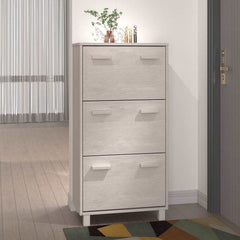 vidaXL Shoe Cabinet | White | Solid pinewood, MDF, plastic | Medium 1