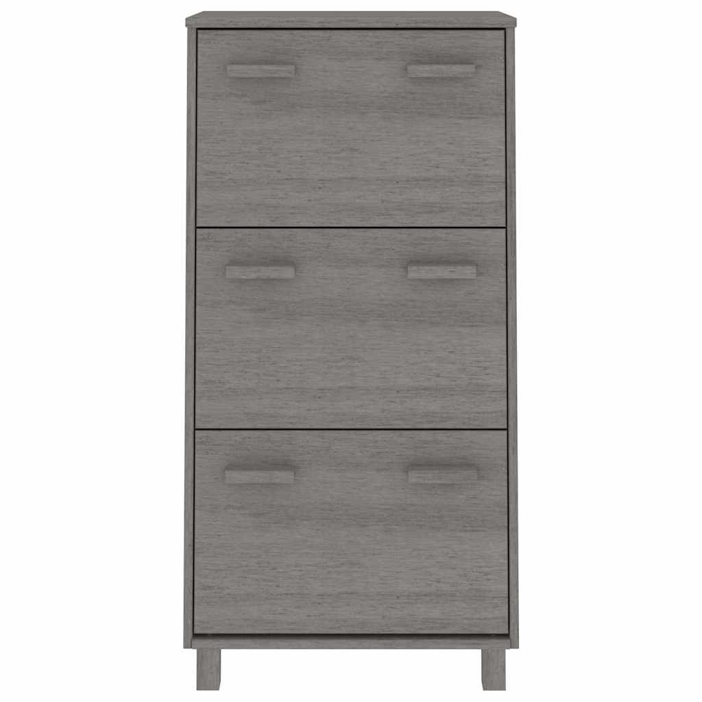 vidaXL Shoe Cabinet | Light grey | Solid pine wood, MDF, plastic | Medium 3