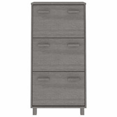 vidaXL Shoe Cabinet | Light grey | Solid pine wood, MDF, plastic | Medium 3