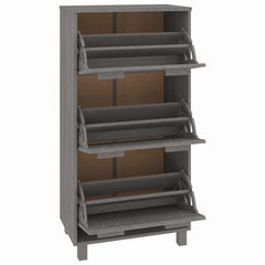 vidaXL Shoe Cabinet | Light grey | Solid pine wood, MDF, plastic | Medium 4
