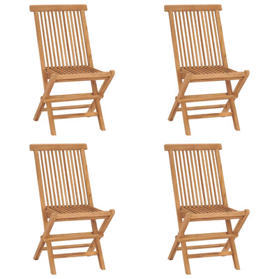 5 Piece Folding Outdoor Dining Set Solid Wood Teak