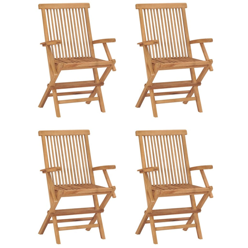 5 Piece Folding Outdoor Dining Set Solid Wood Teak