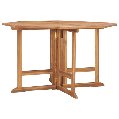 5 Piece Folding Outdoor Dining Set Solid Wood Teak