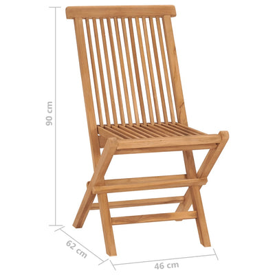 Folding Garden Chairs 6 pcs Solid Teak Wood