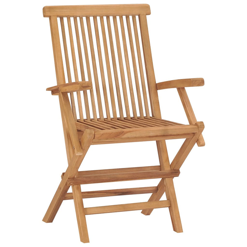 Folding Garden Chairs 4 pcs Solid Teak Wood