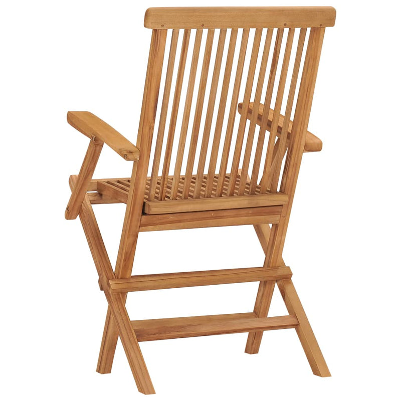 Folding Garden Chairs 4 pcs Solid Teak Wood