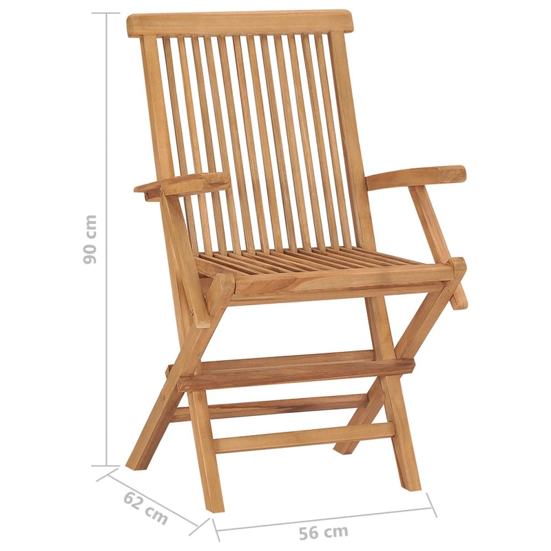 Folding Garden Chairs 4 pcs Solid Teak Wood