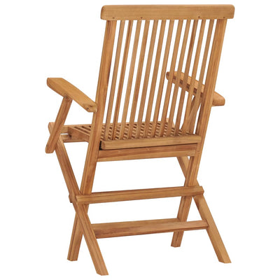 Folding Garden Chairs 6 pcs Solid Teak Wood