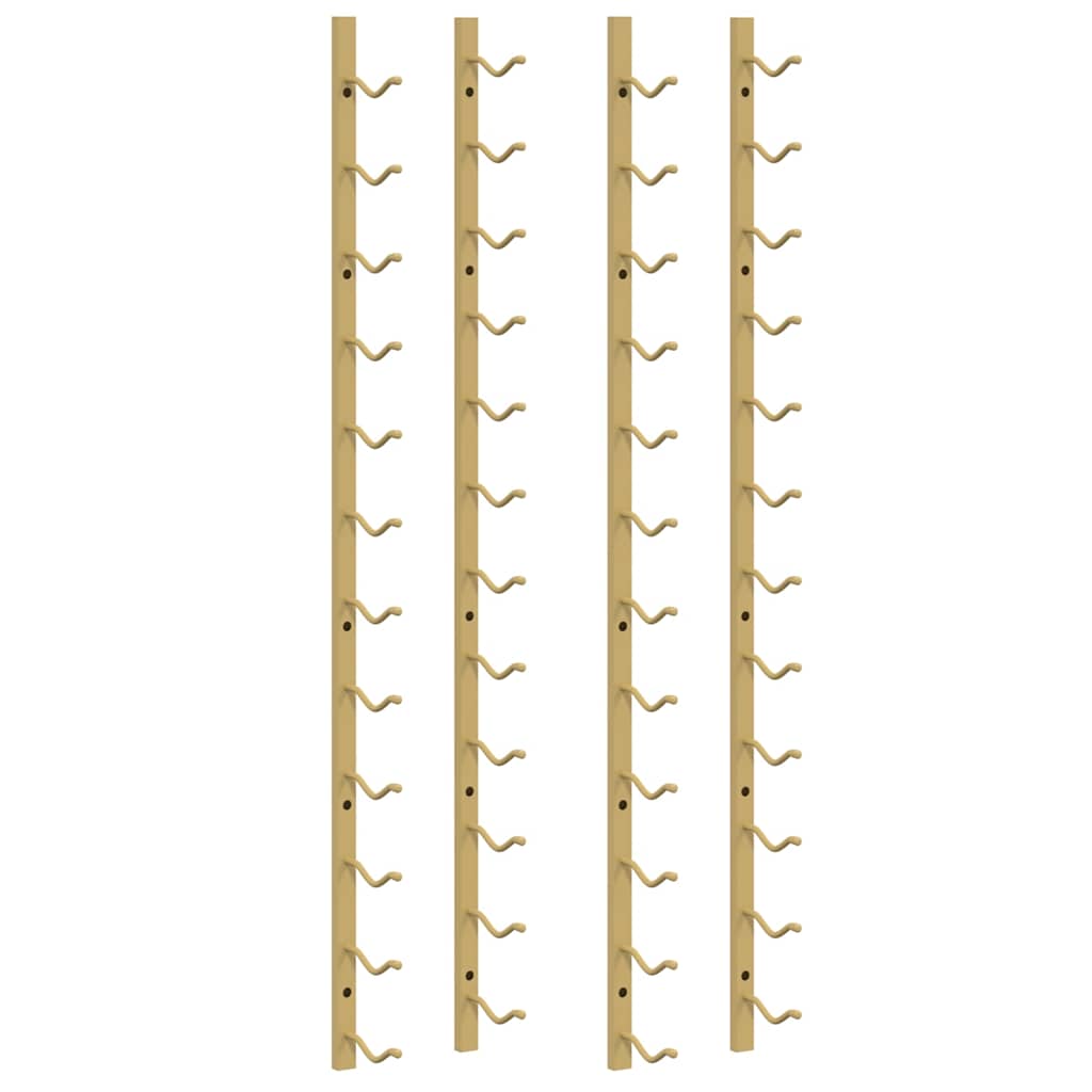 vidaXL Wall Mounted Wine Rack for 12 Bottles 2 pcs Gold Iron 2