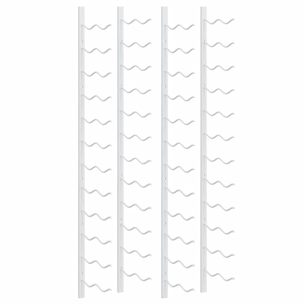vidaXL Wall Mounted Wine Rack for 24 Bottles 2 pcs White Iron 2
