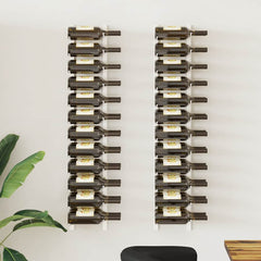 vidaXL Wall Mounted Wine Rack for 24 Bottles 2 pcs White Iron 1