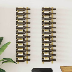 Wall Mounted Wine Rack for Bottles Iron in Gold
