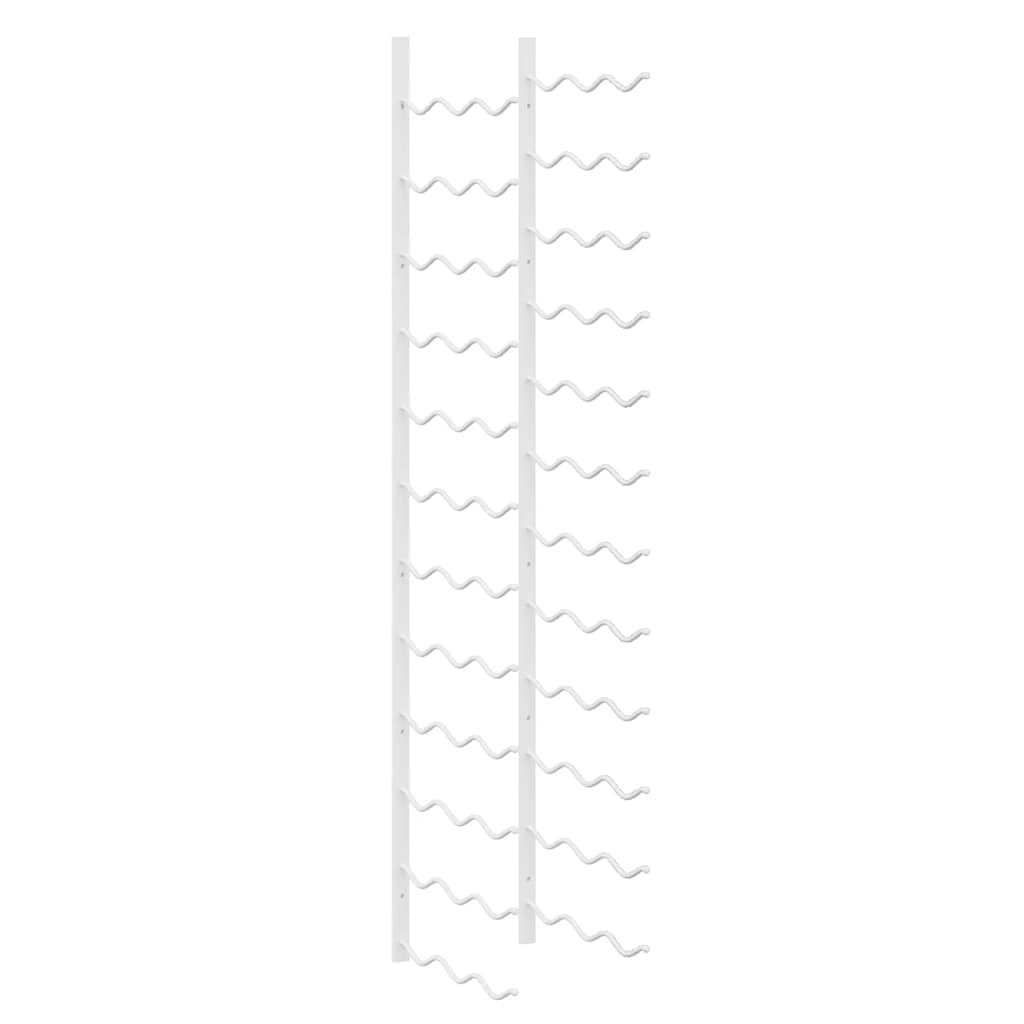 vidaXL Wall Mounted Wine Rack for 36 Bottles White Iron 2