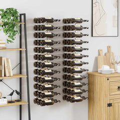 vidaXL Wall Mounted Wine Rack for 36 Bottles 2 pcs White Iron 3