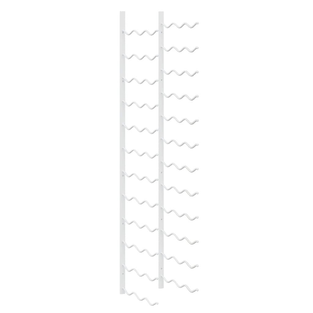 vidaXL Wall Mounted Wine Rack for 36 Bottles 2 pcs White Iron 5