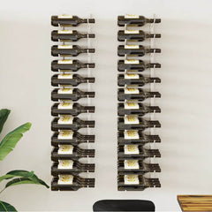 vidaXL Wall Mounted Wine Rack for 36 Bottles 2 pcs White Iron 1