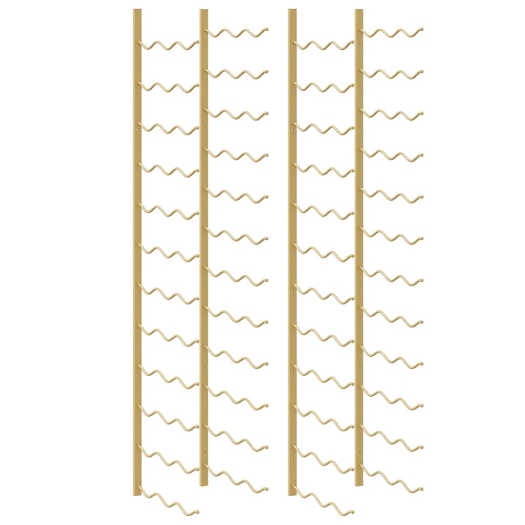 vidaXL Wall Mounted Wine Rack for 36 Bottles 2 pcs Gold Iron 2