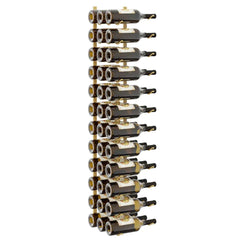 vidaXL Wall Mounted Wine Rack for 36 Bottles 2 pcs Gold Iron 4