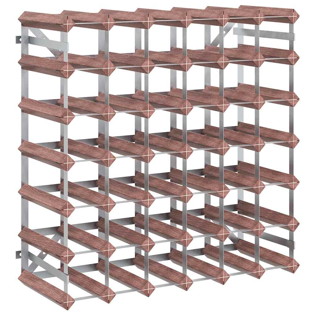 vidaXL Wine Rack for 42 Bottles Brown Solid Wood Pine 2