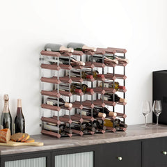 vidaXL Wine Rack for 42 Bottles Brown Solid Wood Pine 1