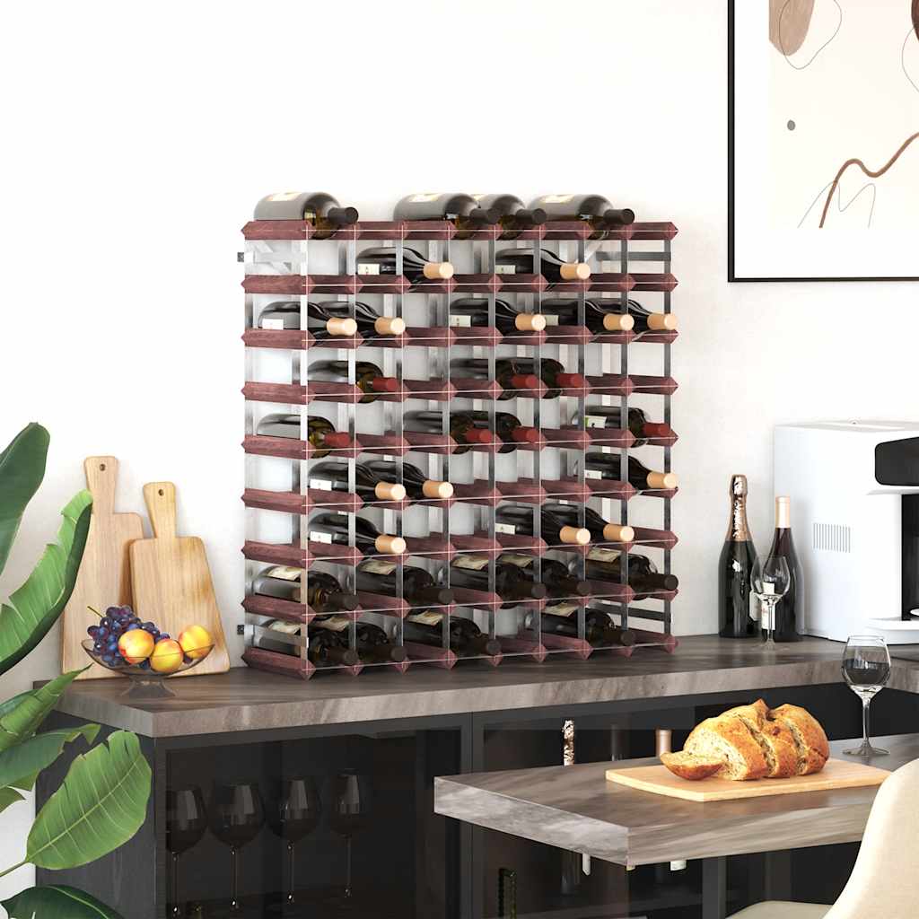vidaXL Wine Rack for 72 Bottles Brown Solid Wood Pine 3