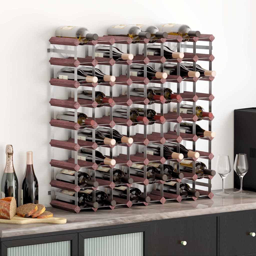 Wine Rack for Bottles Solid Pinewood in Brown