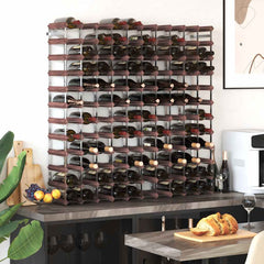 vidaXL Wine Rack for 120 Bottles Brown Solid Wood Pine 3